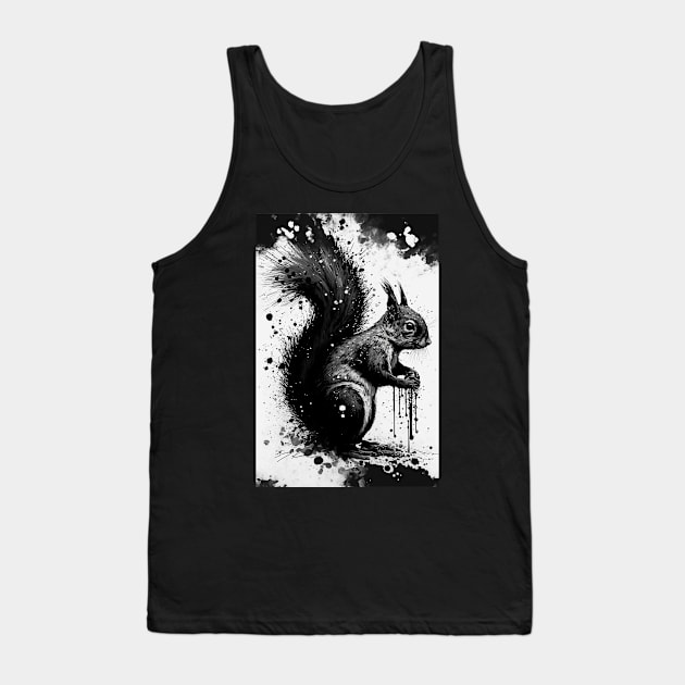 Ink Painting of A Squirrel Tank Top by TortillaChief